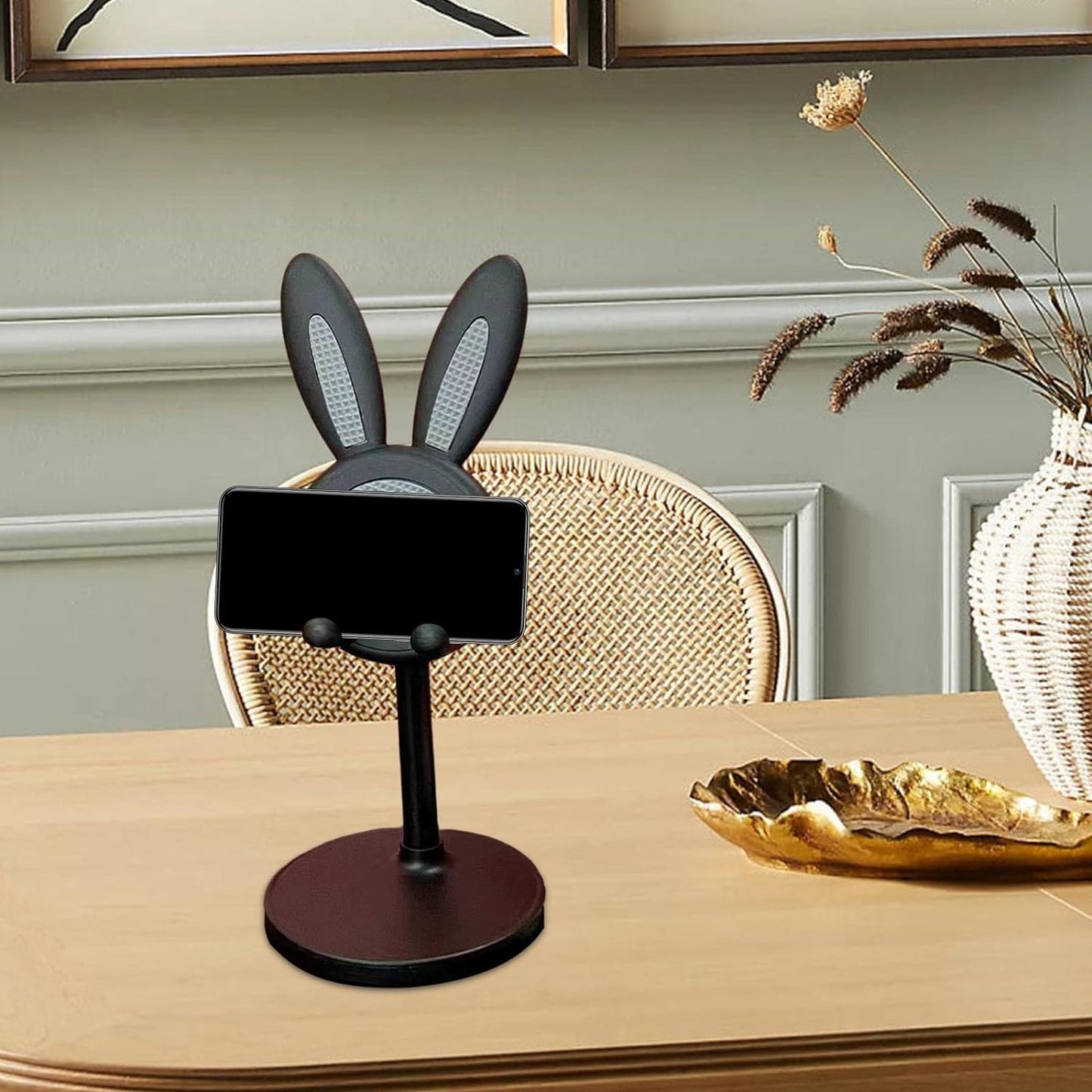 Cute Bunny Phone Stand, Angle Height Adjustable Phone Stand for Desk, Kawaii Phone Holder Desk Accessories, Easter Bunny Gifts Favor for Girl & Boys Accessories for Phone, Tablet, Easter Gifts Favors