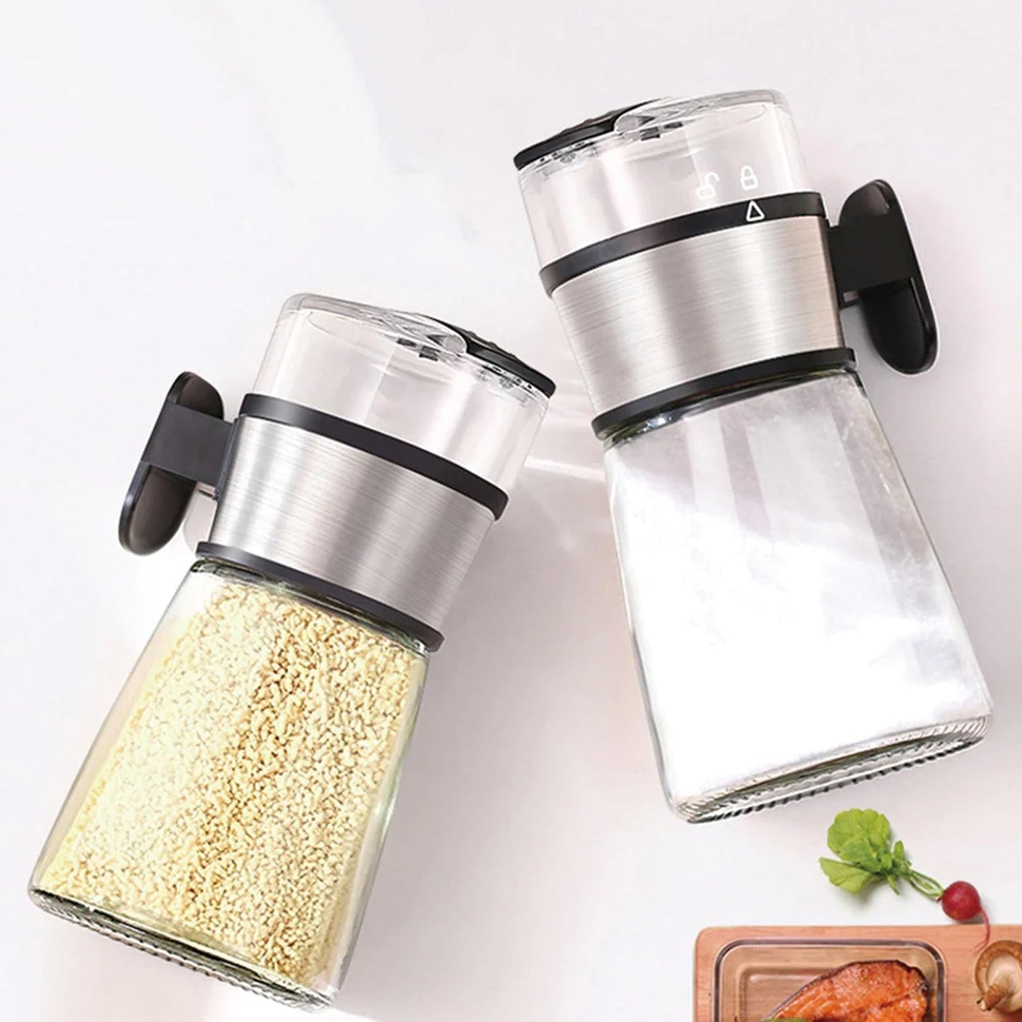 5226 Salt Control Bottle Transparent Moisture Proof with Lid Pepper Shakers Bottles for Kitchen 