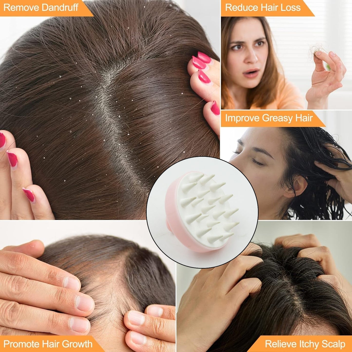 Hair Scalp Massager Shampoo Brush, Scalp Care Hair Wash Brush Silicone Comb, Shampoo Brush (1 Pc)