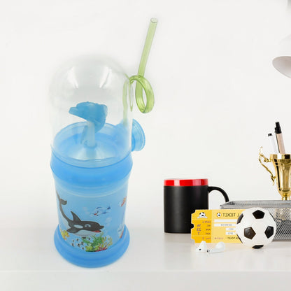 Baby Drinking Cup with Straw and Lid Water Whale Spray Fountain Sippy Cup Bottles Childrens Pot, Toddler Tumbler Mug Spill Proof,Birthday Party Gift Drinking Cup (1 Pc)