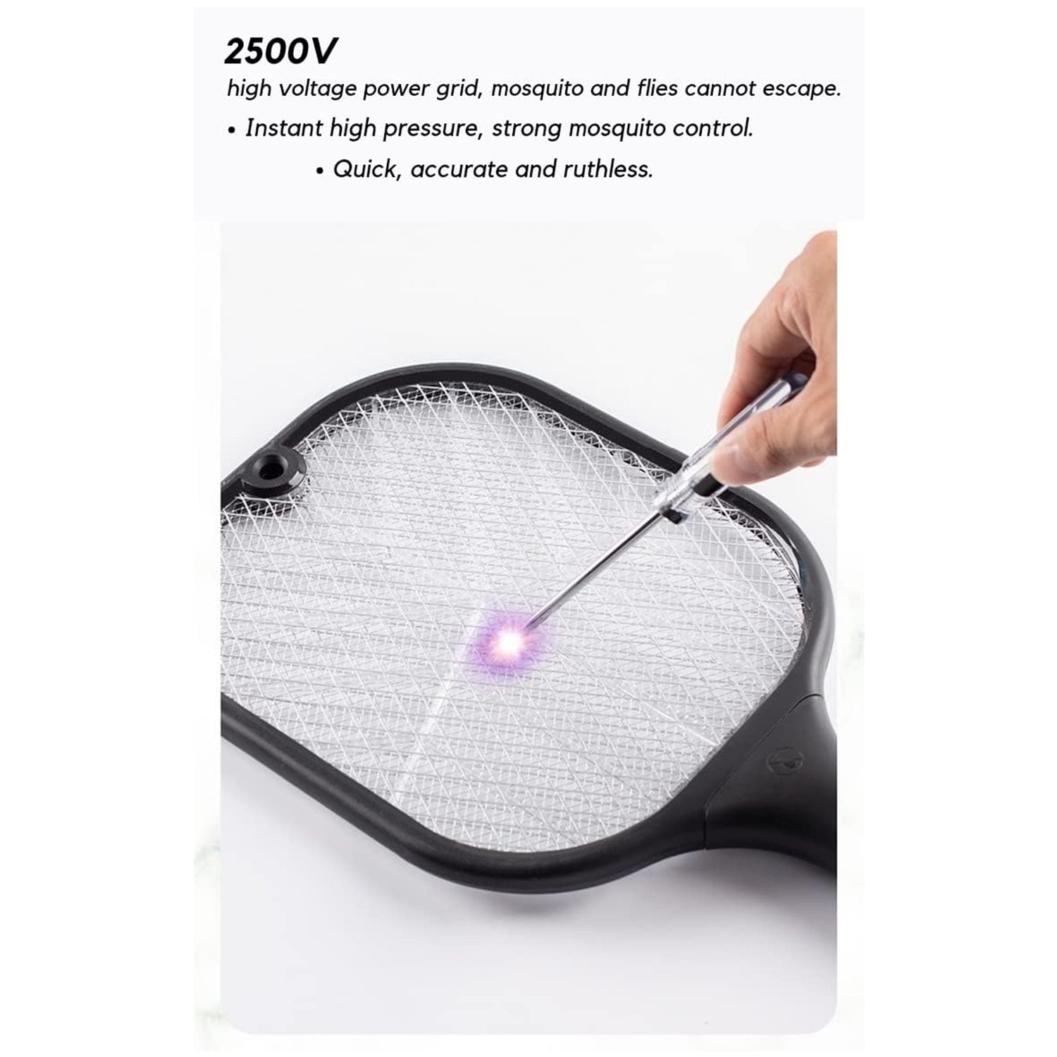 1747 Mosquito Killer Racket | Rechargeable Automatic Electric Fly Swatter | Mosquito Zapper Racket with UV Light Lamp | Mosquito Swatter with USB Charging Base | Electric Insect Killer Racket Machine Bat 