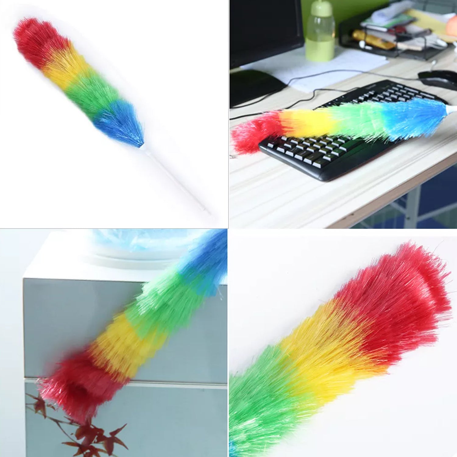 6321 Colorful Feather Duster | Microfiber Duster for Cleaning | Dusting Stick | Dusting Brush 