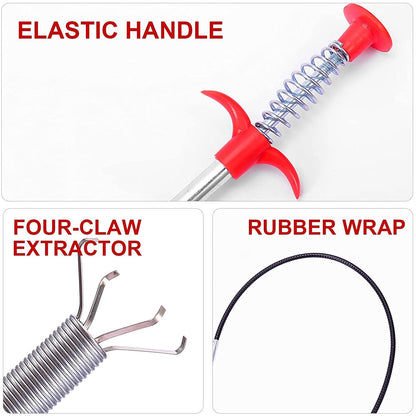 Multifunctional Cleaning Claw Pilpe Cleaner Drainage Block Remover Drain Spring Pipe Dredging Tool, Drain Cleaning Tool for Hair Drain Drain Cleaner Sticks drain pipe clearer ( 90 Cm)