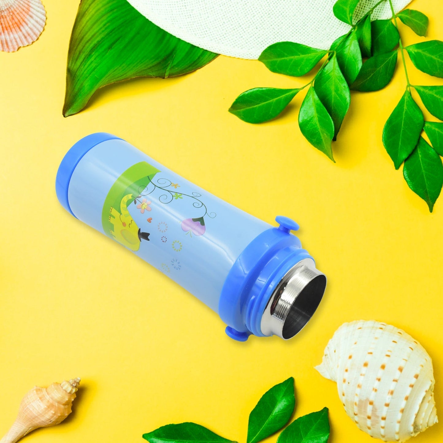 Stainless Steel Vacuum Flask Insulated Water Bottle Specially Designed Push Button Sipper Water Bottle with Soft Straw and Neck Strap, For Sports And Travel , STAINLESS STEEL SPORTS WATER BOTTLES, STEEL FRIDGE BOTTLE FOR OFFICE/GYM/SCHOOL (500ML)