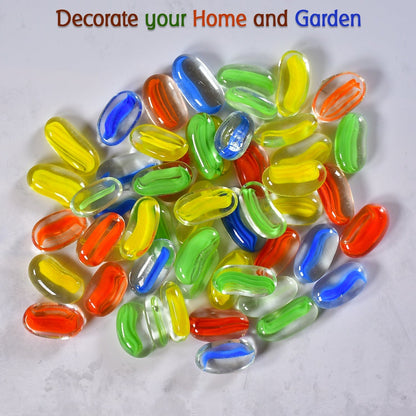 4017 Glass Gem Stone, Flat Round Marbles Pebbles for Vase Fillers, Attractive pebbles for Aquarium Fish Tank. 