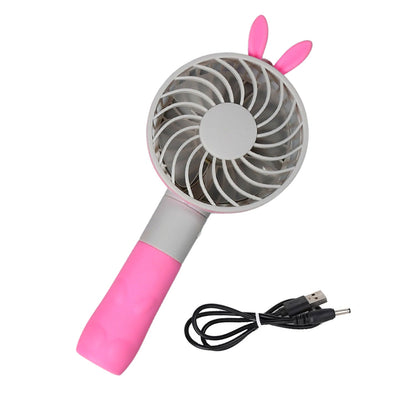 4811 Portable Princess Rabbit Styled Rechargeable Handheld Fan For Travel , home & Office Use 