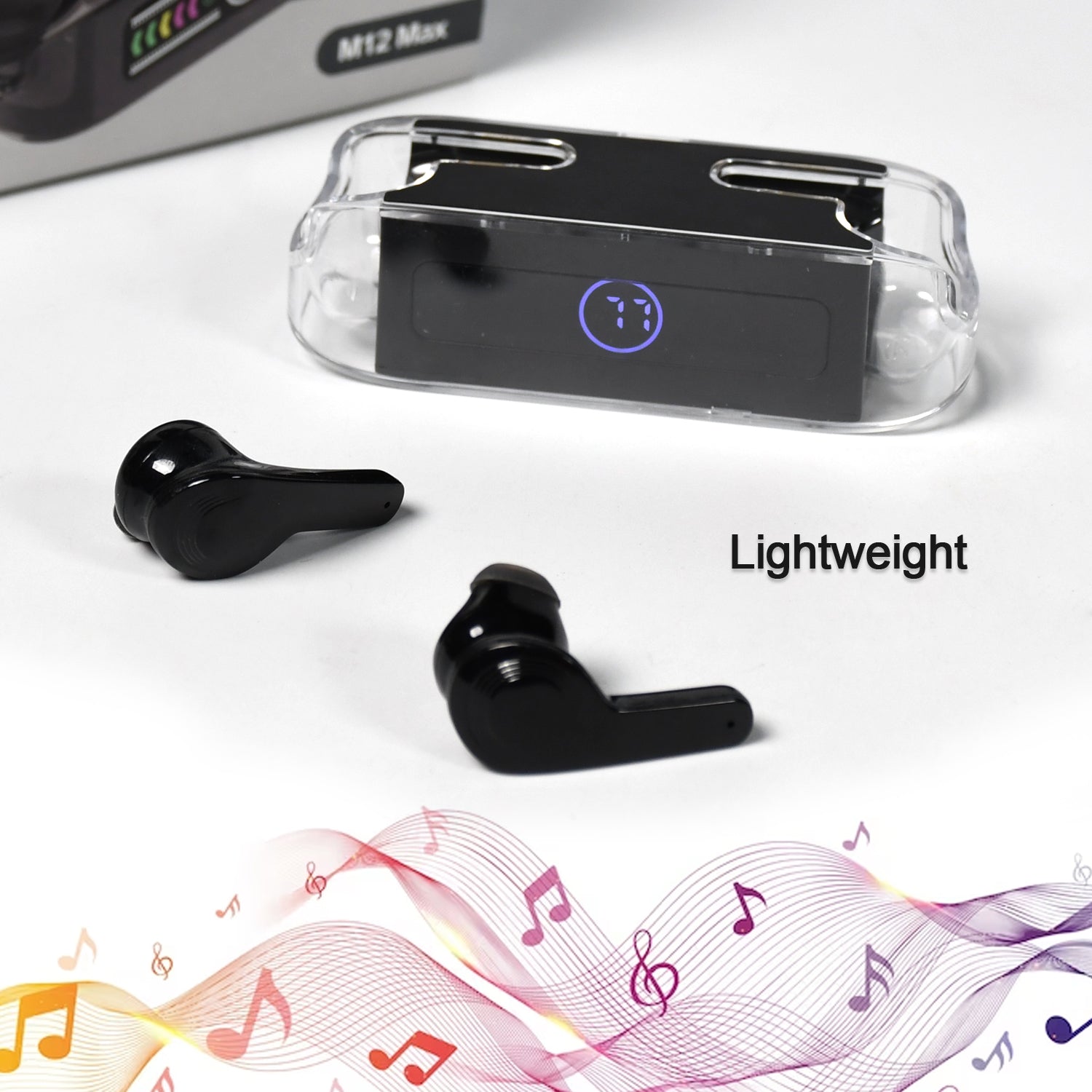 6705 Earphones, with touch control, Black Bluetooth M12 Max  Wireless Technology Stereo Sound made with High-end Material 