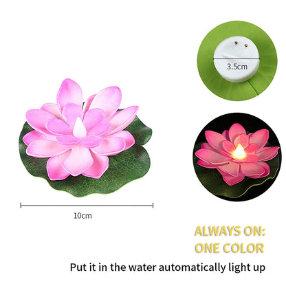 a WATER FLOATING SMOKELESS CANDLES & LOTUS FLOWERS SENSOR LED TEALIGHT FOR OUTDOOR AND INDOOR DECORATION - PACK OF 2 CANDLE CANDLE (PACK OF 2)