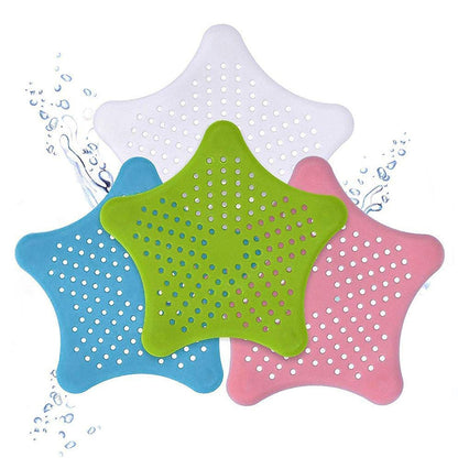 Star Shape Suction Cup Kitchen Bathroom Sink Drain Strainer Hair Stopper Filter, Star Shaped Sink Filter Bathroom Hair Catcher, Drain Strainers Cover Trap Basin(Mix Color 1 Pc)