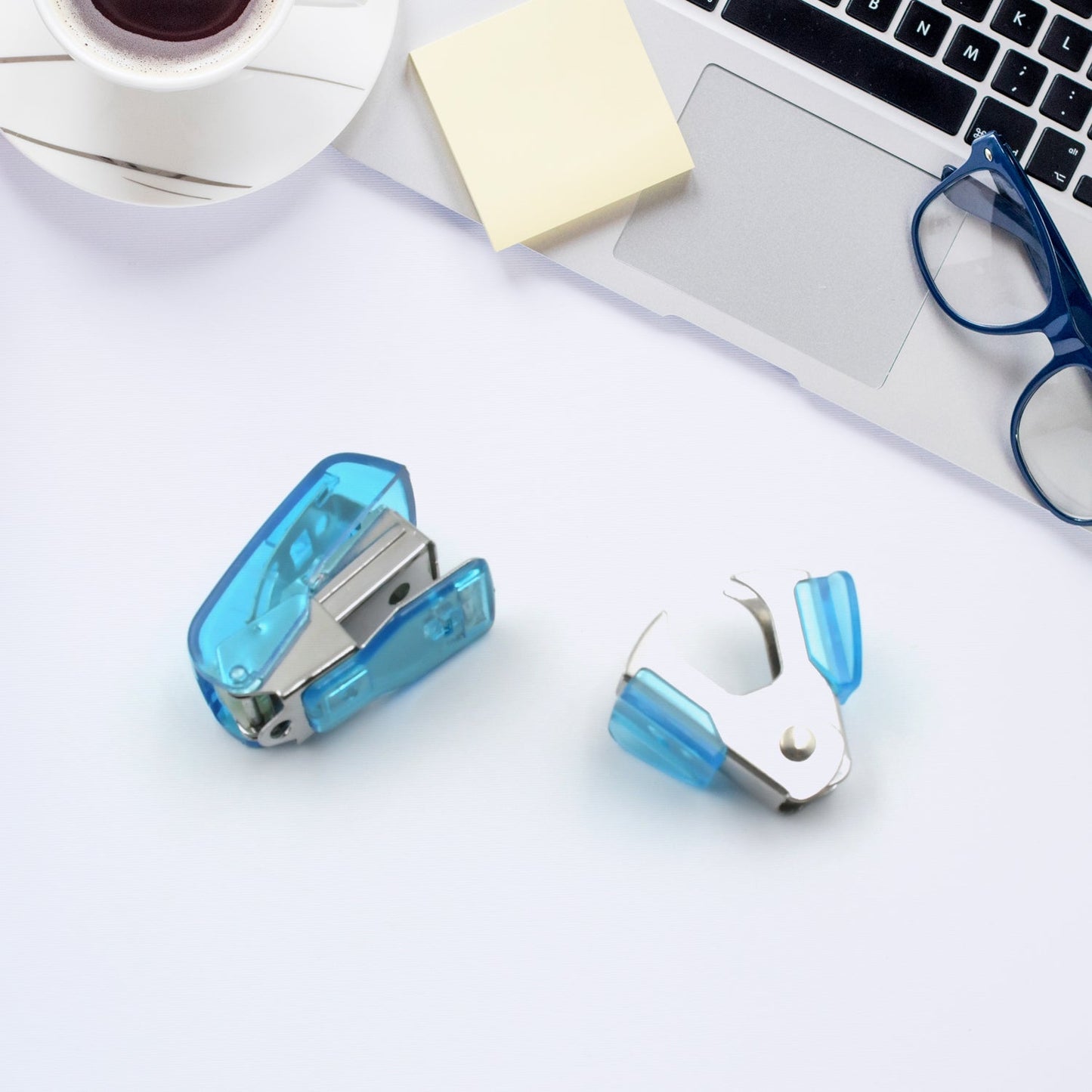 Mini Office Stationery Set, Including Stapler, Scissors, Paper Clips, Tape Dispenser, Transparent Tape, And Staples