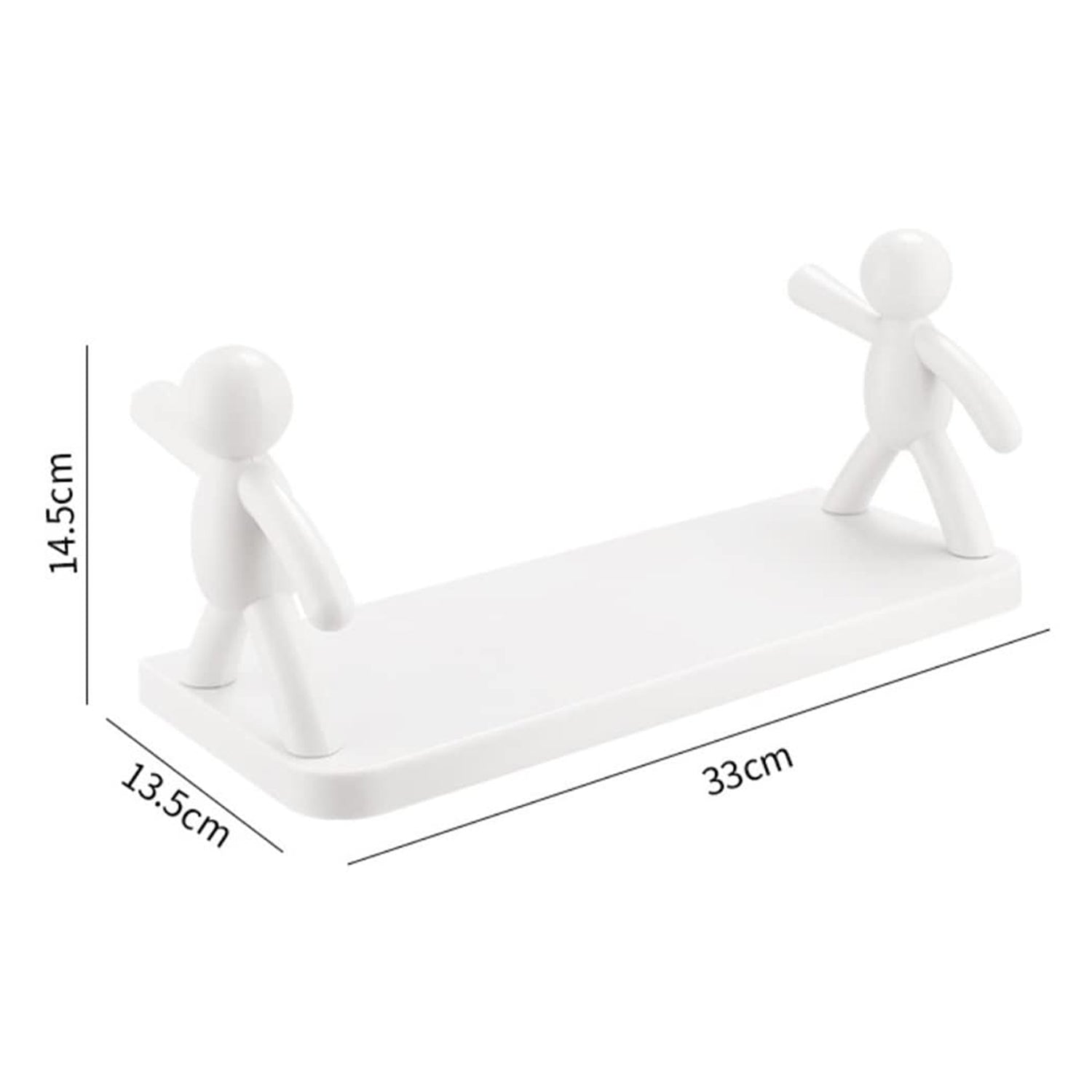 9271B Self Adhesive cute Floating Shelves Wall Shelf | Wall Mounted Organizer - Human Figurine | Brown Box 