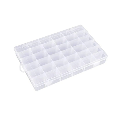 a 36 Grids Clear Plastic Organizer Jewelry Storage Box with Adjustable Dividers, Transparent Organizer Box (1pc)