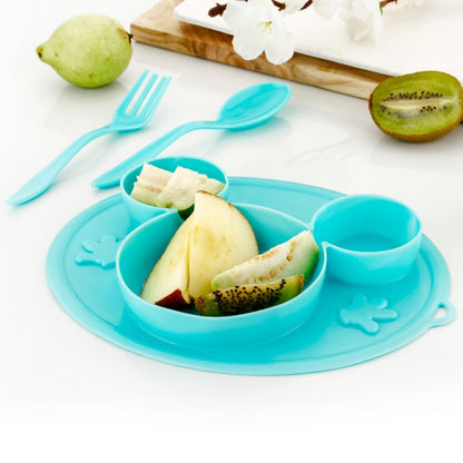 Silicon Micky Plate And 1 Spoon & 1 Fork Card Packing ( 1 Pc Product)