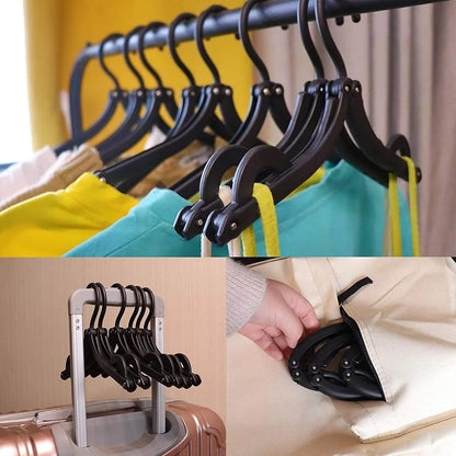 A Travel Hangers, Portable Folding Clothes Hangers for Scarves Suits Trousers Pants Shirts Socks Underwear Travel Home Foldable Clothes Drying Rack