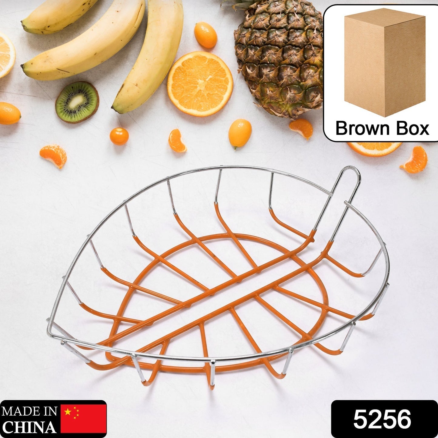 5256 Leaf Fruit Bowl Attractive Fruit Bowl Steel 23cm For Kitchen & Home Use 