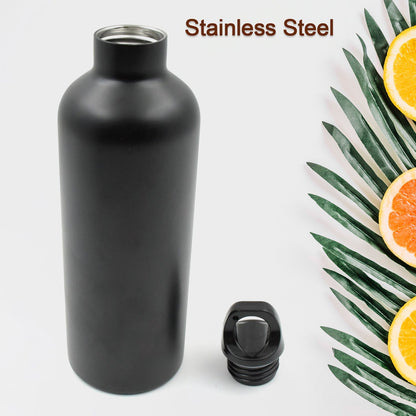 5 Vacuum Stainless Steel Water Bottle With Carry Handle, Fridge Water Bottle, Leak Proof, Rust Proof, Cold & Hot | Leak Proof | Office Bottle | Gym | Home | Kitchen | Hiking | Trekking | Travel Bottle (Approx 750 ML )