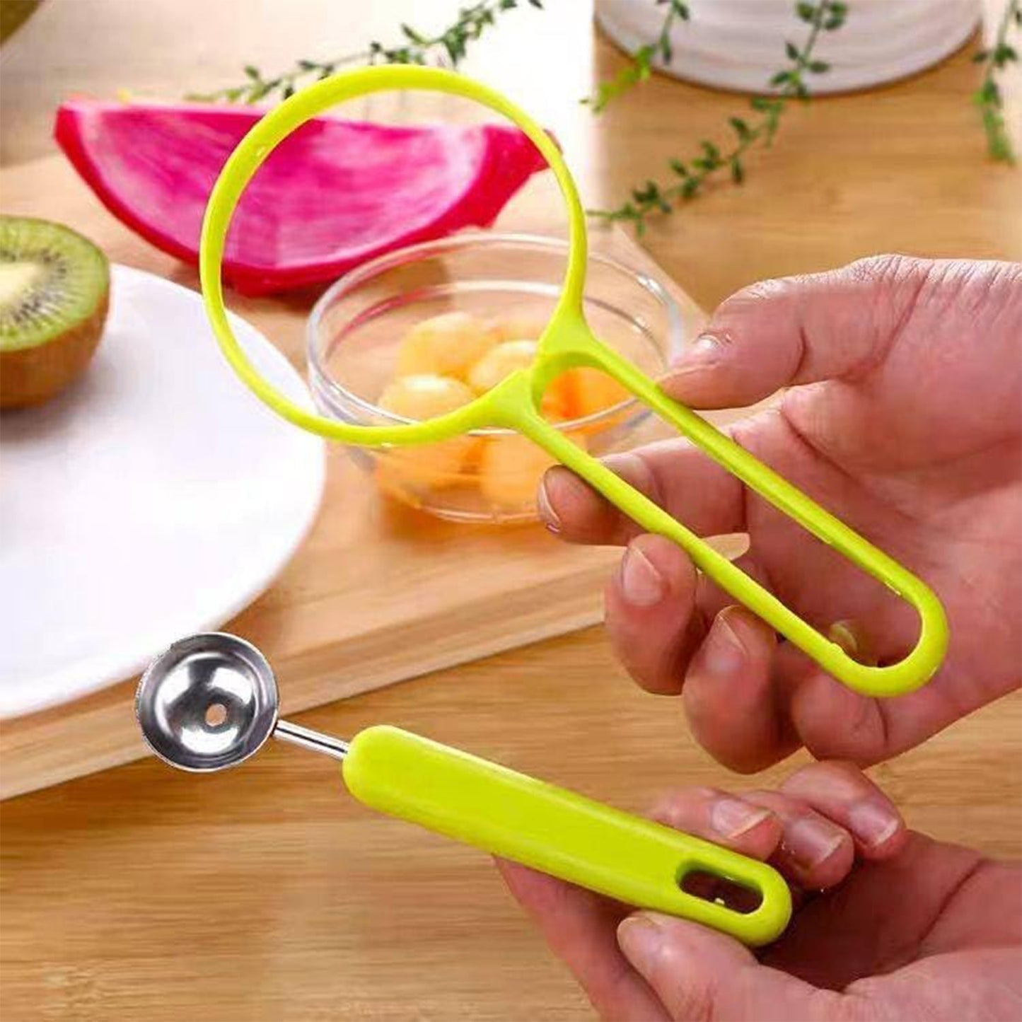 8154 2 in 1 Kitchen Tool - Soft Fruit Peeler and Baller - Avocado, Papaya, Watermelon, Honey Dew - Kitchen Gadget Tool (1 Pc)