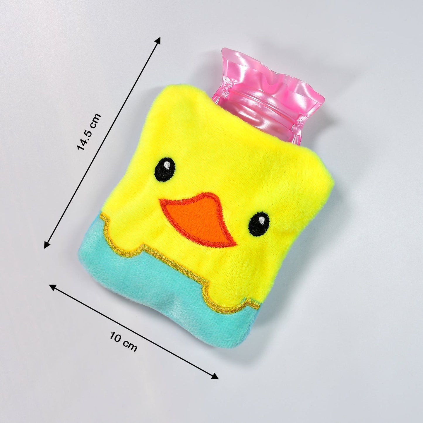 Yellow Duck design small Hot Water Bag with Cover for Pain Relief, Neck, Shoulder Pain and Hand, Feet Warmer, Menstrual Cramps.