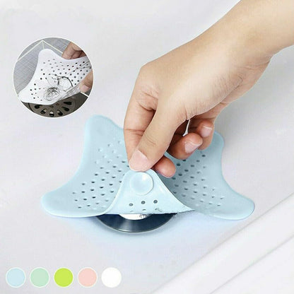 Star Shape Suction Cup Kitchen Bathroom Sink Drain Strainer Hair Stopper Filter, Star Shaped Sink Filter Bathroom Hair Catcher, Drain Strainers Cover Trap Basin(Mix Color 1 Pc)