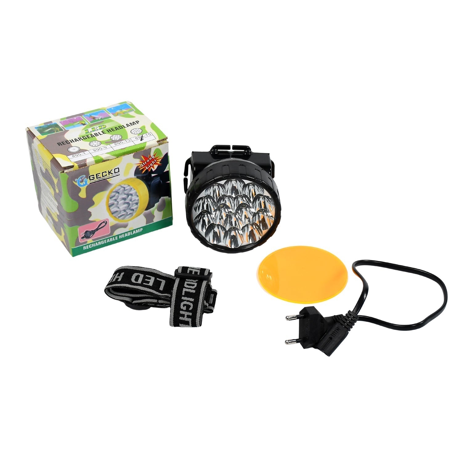 7517 Head Lamp 15 Led Long Range Rechargeable Headlamp Adjustment Lamp Use For Farmers, Fishing, Camping, Hiking, Trekking, Cycling 