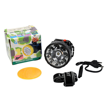 7518 HEAD LAMP 9 LED LONG RANGE RECHARGEABLE HEADLAMP ADJUSTMENT LAMP USE FOR FARMERS, FISHING, CAMPING, HIKING, TREKKING, CYCLING 