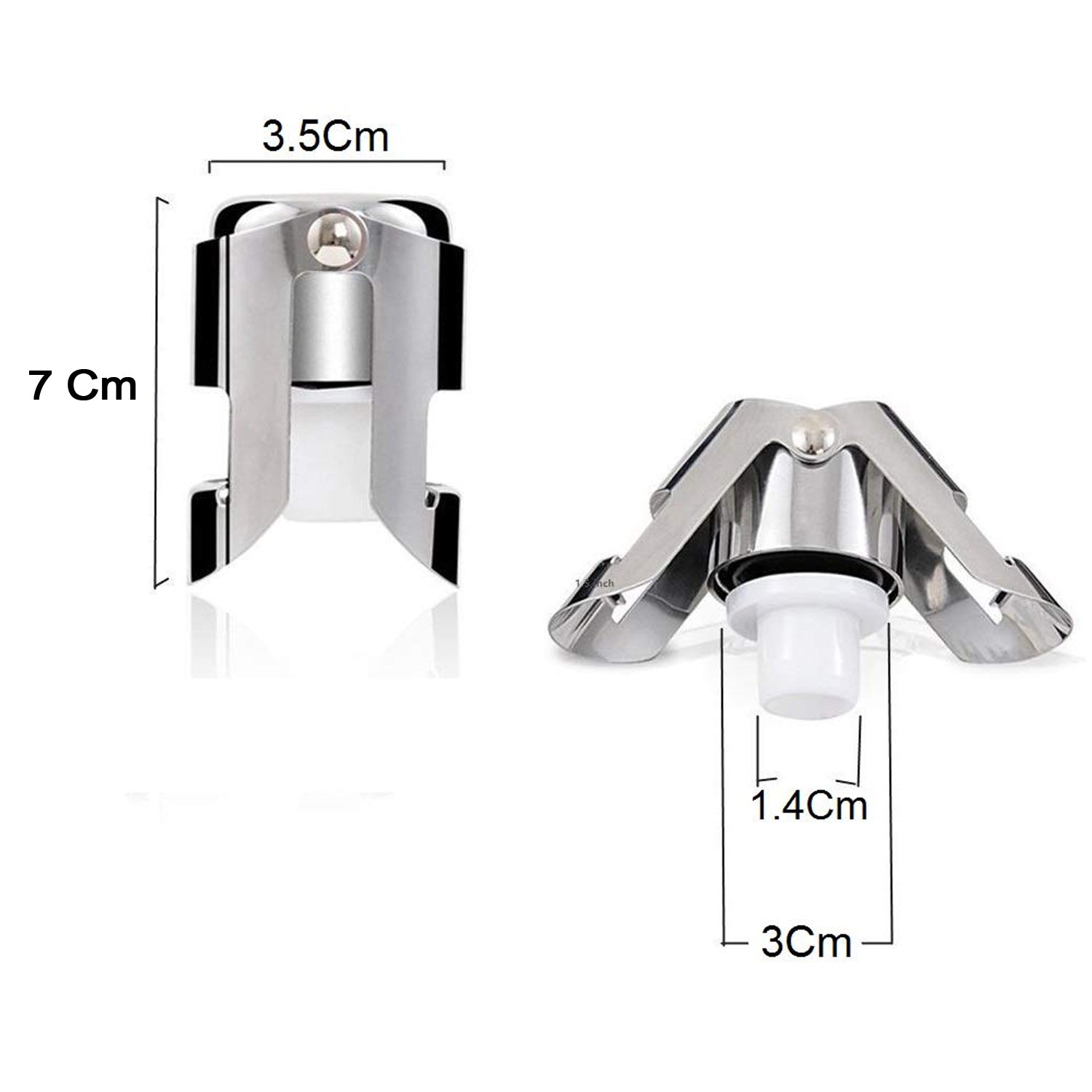 2334 Stainless Steel Sealed Sparkling Champagne Bottle Stopper Big size 