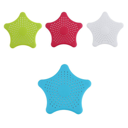 Star Shape Suction Cup Kitchen Bathroom Sink Drain Strainer Hair Stopper Filter, Star Shaped Sink Filter Bathroom Hair Catcher, Drain Strainers Cover Trap Basin(Mix Color 1 Pc)