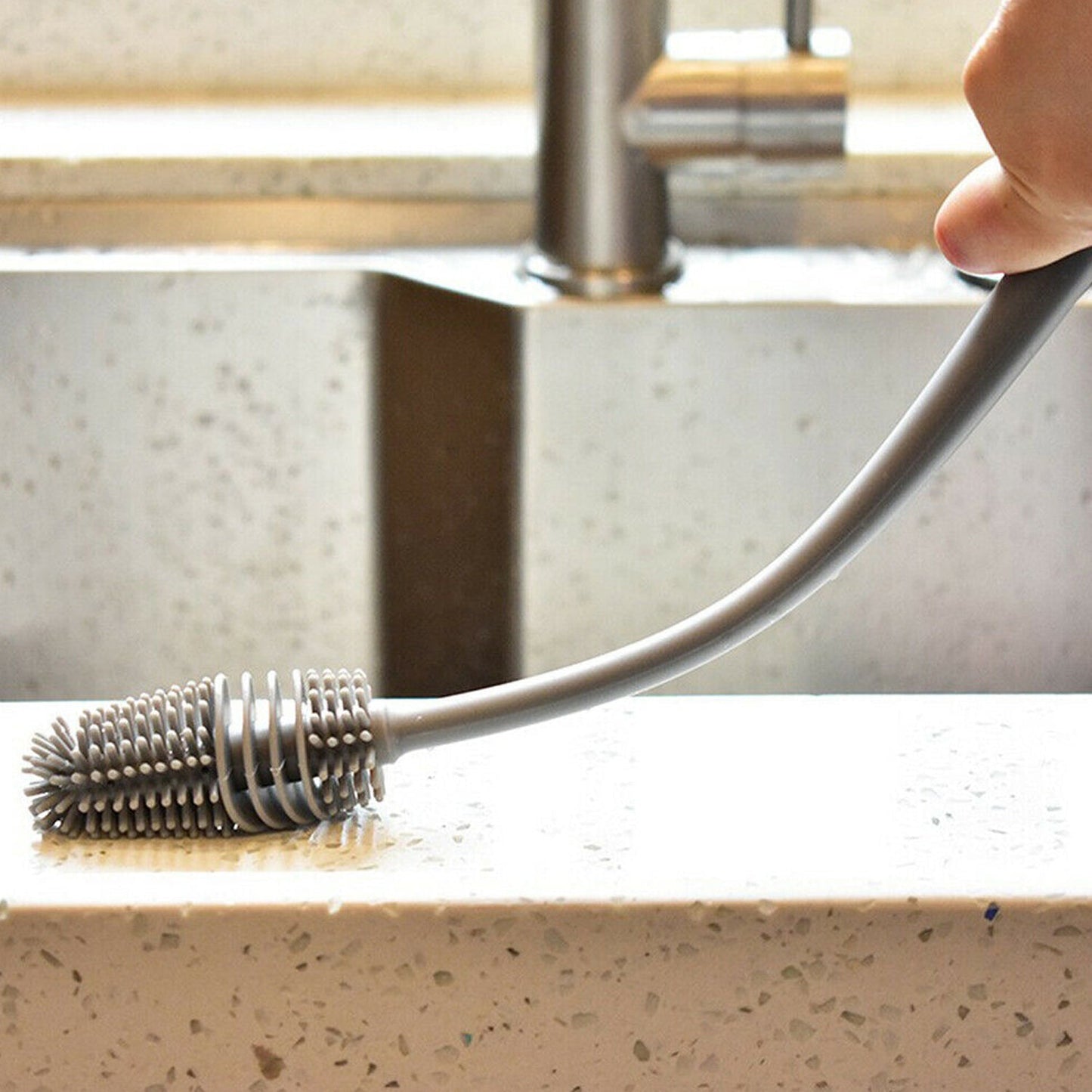 Bottle Cleaning Brush widely used in all types of household kitchen purposes for cleaning and washing bottles from inside perfectly and easily.