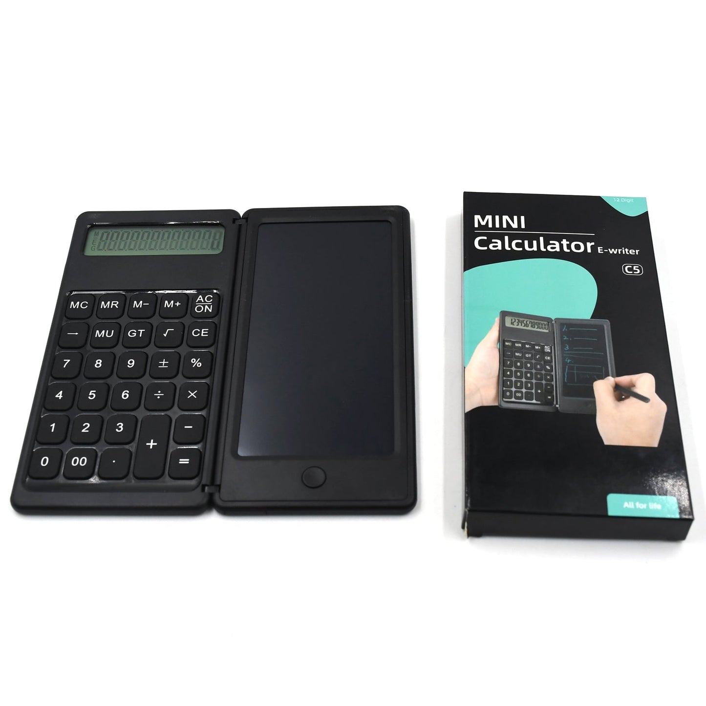 Foldable Calculator With 6 Inch LCD Tablet Digital Drawing Pad Stylus Pen Erase Button Lock Function Smart Calculator   -01