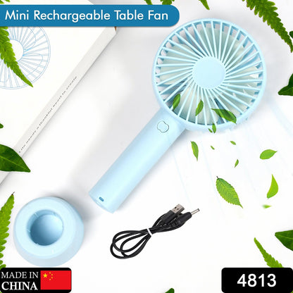 PORTABLE CLASSIC HAND FAN TABLE FAN 3 STEP SPEED SETTING FAN PERSONAL DESK FAN SUITABLE FOR OFFICE , SCHOOL & HOME USE (battery not included)