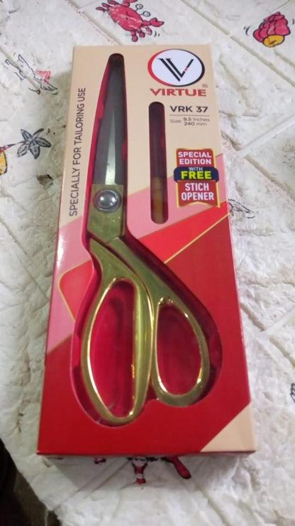 Stainless Steel Tailoring Scissor Sharp Cloth Cutting for Professionals, Stainless Steel Sharp Tailor Scissors Clothing Scissors Professional Heavy Duty Dressmaking Shears Sewing Tailor (Golden)(9.5 Inch)