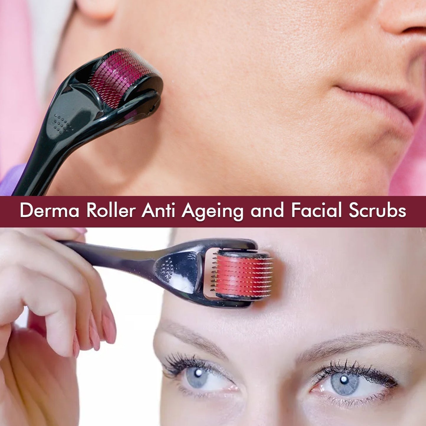 Derma Roller Anti Ageing and Facial Scrubs & Polishes Scar Removal Hair Regrowth (0.75mm)