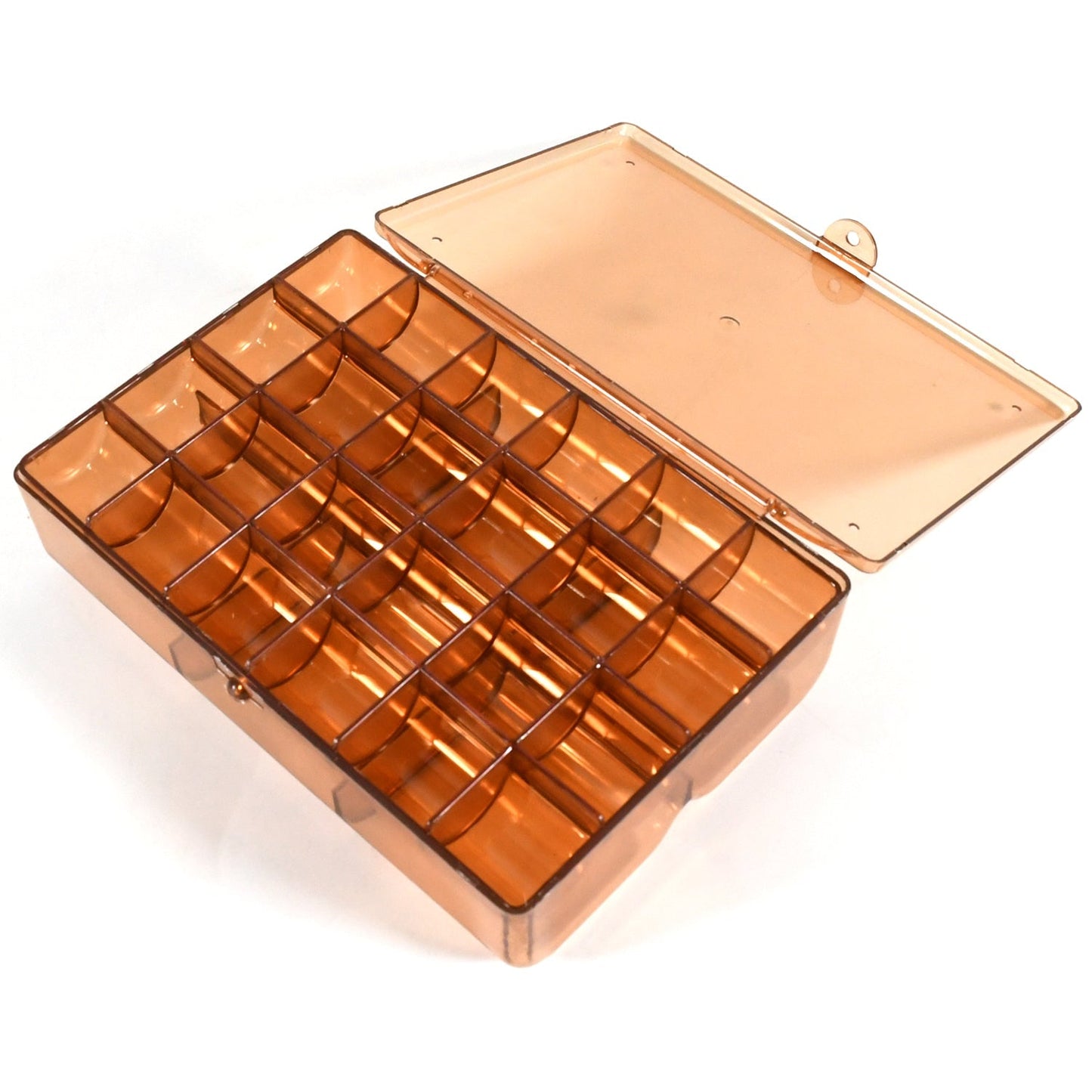 12829 2 layer Acrylic Jewelry Storage Box Dustproof Earring Box, Storage Box Portable Nail Art Storage Case, 24-Grid Small and 6-Grid Big case Makeup Vanity Box (1 Pc / 30 Compartment)