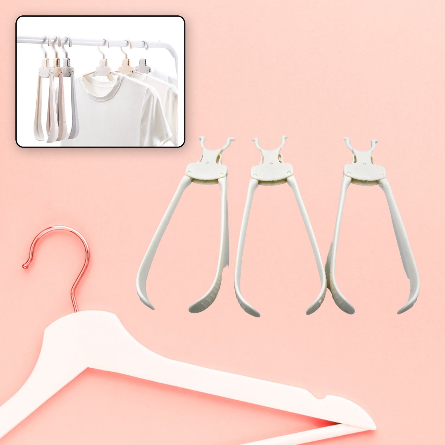 Cloth Hanger 6 in 1 Multi-Layer Hanging Mass Pants Rack Stainless Steel Pants Hangers Folding Storage Rack Space Saver Storage for Trousers Scarf Tie Belt