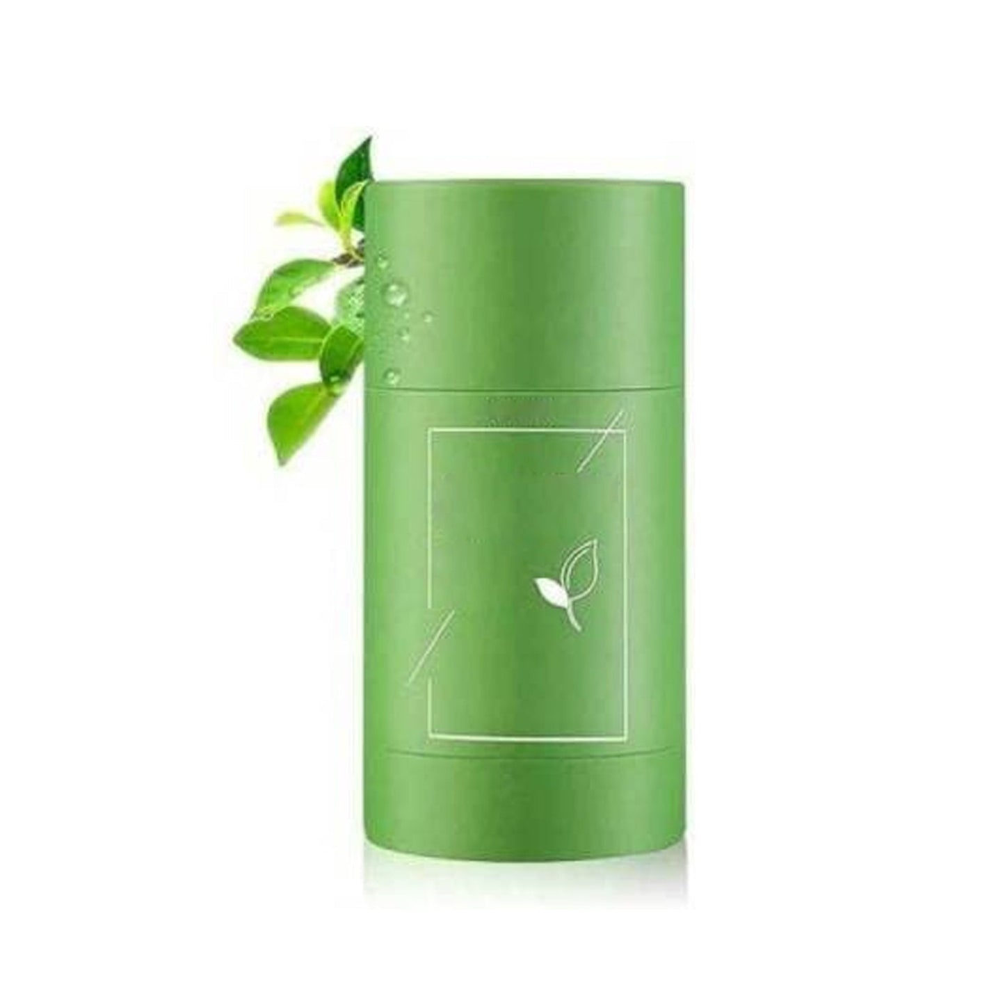 Green Tea Purifying Clay Stick Mask Oil Control Anti-Acne Eggplant Solid Fine, Portable Cleansing Mask Mud Apply Mask, Green Facial Detox Mud Mask