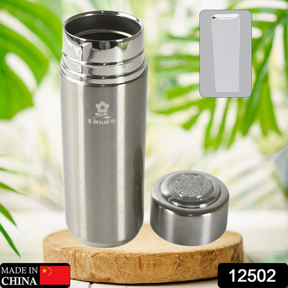 2 Vacuum Insulation Cup with Lid, Stainless Steel, Hot & Cold Water Bottle Coffee, Double Walled Carry Flask for Travel, Home, Office (1 Pc)