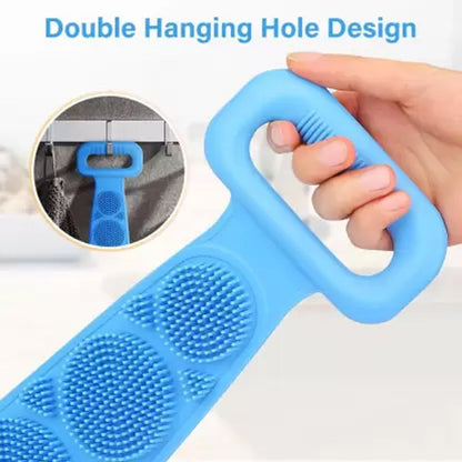 6637 Silicone Body Back Scrubber, Double Side Bathing Brush for Skin Deep Cleaning Massage. 