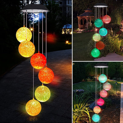 L Solar Crystal Ball , Color Changing Solar Powered LED Hanging Light Mobile for Patio Yard Garden Home Outdoor Night Decor, Gifts