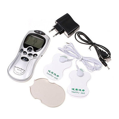 Multifunctional Massager, Health Care Digital Chinese Meridian Tens Therapy Massager Relax Body Muscle Accupuncture Machine 4 Electrode Pads & Charger Adapter and Cable,  Physiotherapy, Electric Digital Therapy neck back Mane Massage