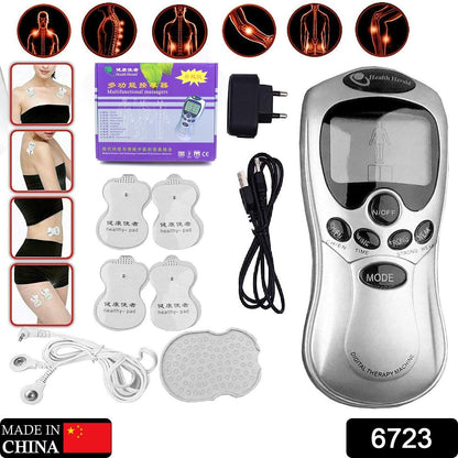 Multifunctional Massager, Health Care Digital Chinese Meridian Tens Therapy Massager Relax Body Muscle Accupuncture Machine 4 Electrode Pads & Charger Adapter and Cable,  Physiotherapy, Electric Digital Therapy neck back Mane Massage