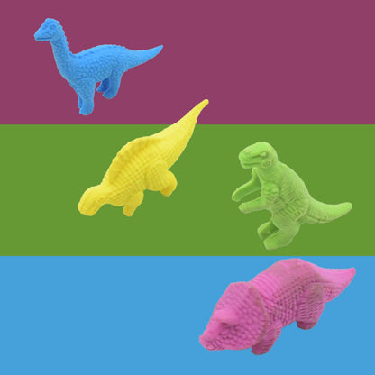 Small Dinosaur Shaped Erasers Animal Erasers for Kids, Dinosaur Erasers Puzzle 3D Eraser, Desk Pets for Students, Soft Non-Dust Stationery Activity Toy, for School Supplies (4 Pc Set)