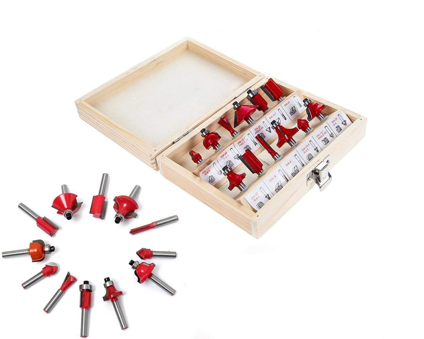 -12 / 15pcs Milling Cutter Router Bit Set