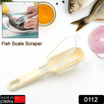 Plastic Fish Scales Graters Scraper, Fish Skin Brush Fish Cleaning Tool Scraping Scales Device with Cover Home Kitchen Cooking Tools 1 Pieces