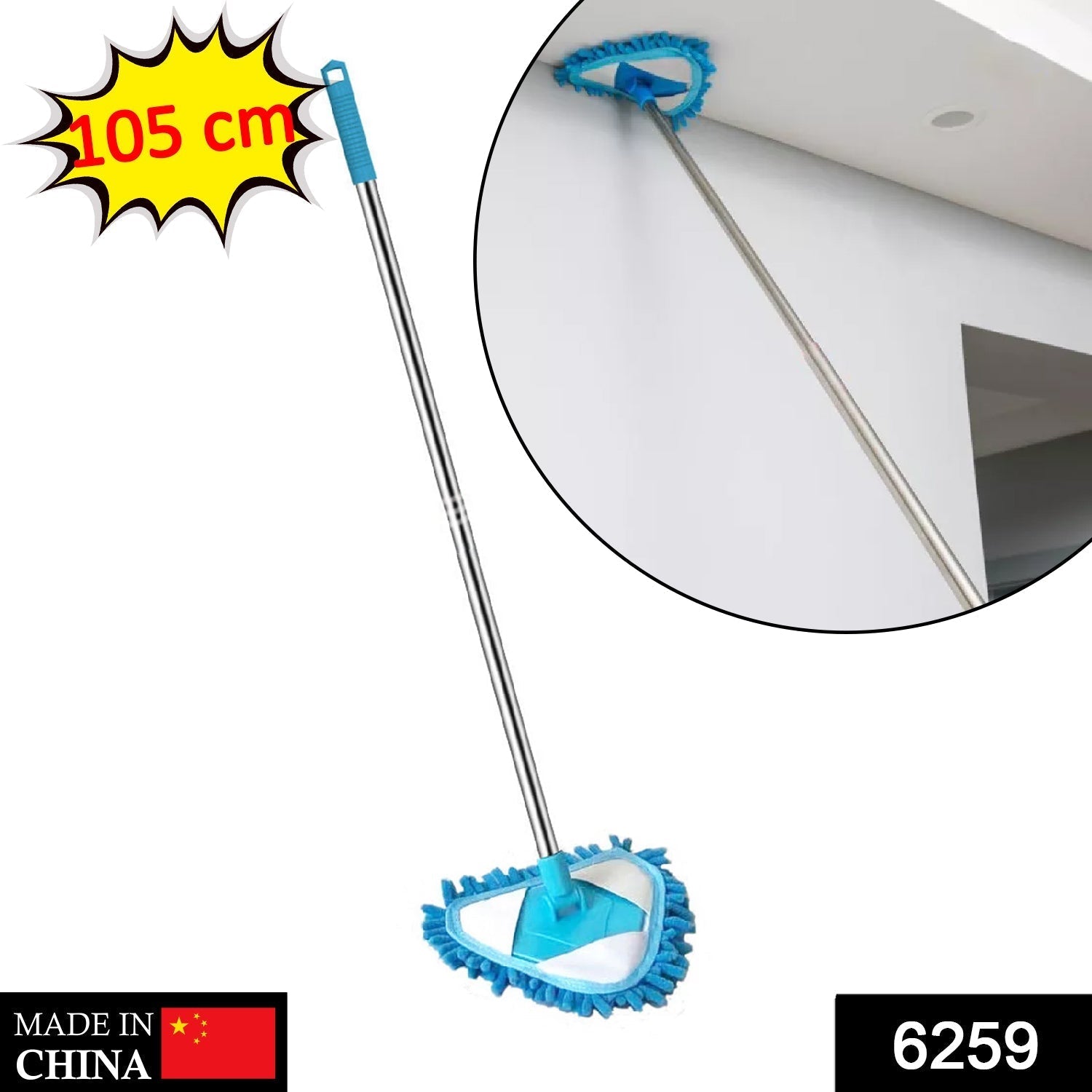 6259 Rotatable Triangle Mop with Long Handle 