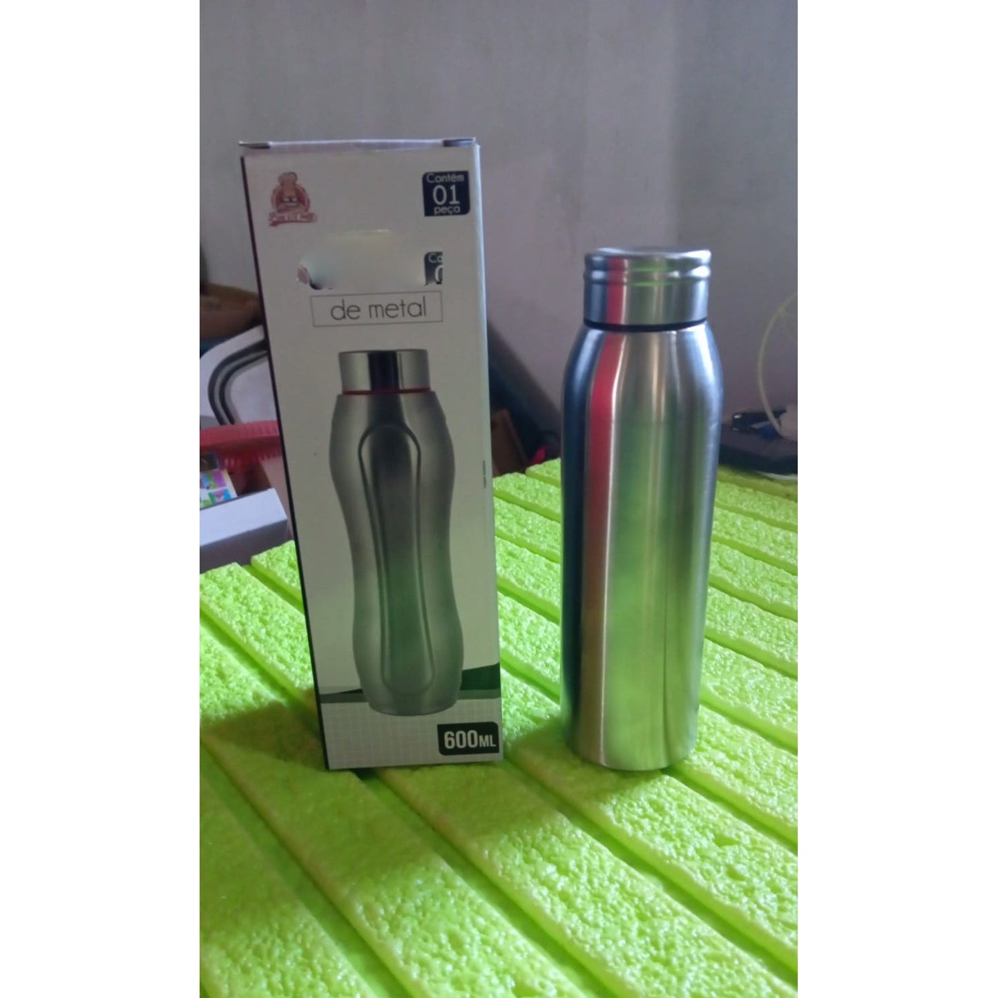 12893 Stainless Steel Water Bottle, Fridge Water Bottle, Leak Proof, Rust Proof, Hot & Cold Drinks, BPA Free Food Grade Quality, Steel fridge Bottle For office / Gym / School (600 ML Approx)