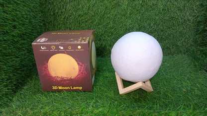 A Moon Lamp3D Printing LED Night Light Moon Light with Stand, Warm & Cool, USB Rechargeable for Kid Lover Birthday Day Gift