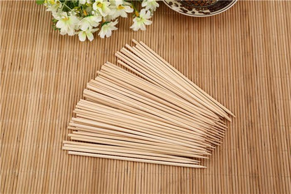 Camping Wooden Color Bamboo BBQ Skewers Barbecue Shish Kabob Sticks Fruit Kebab Meat Party Fountain Bamboo BBQ Sticks Skewers Wooden (20cm)