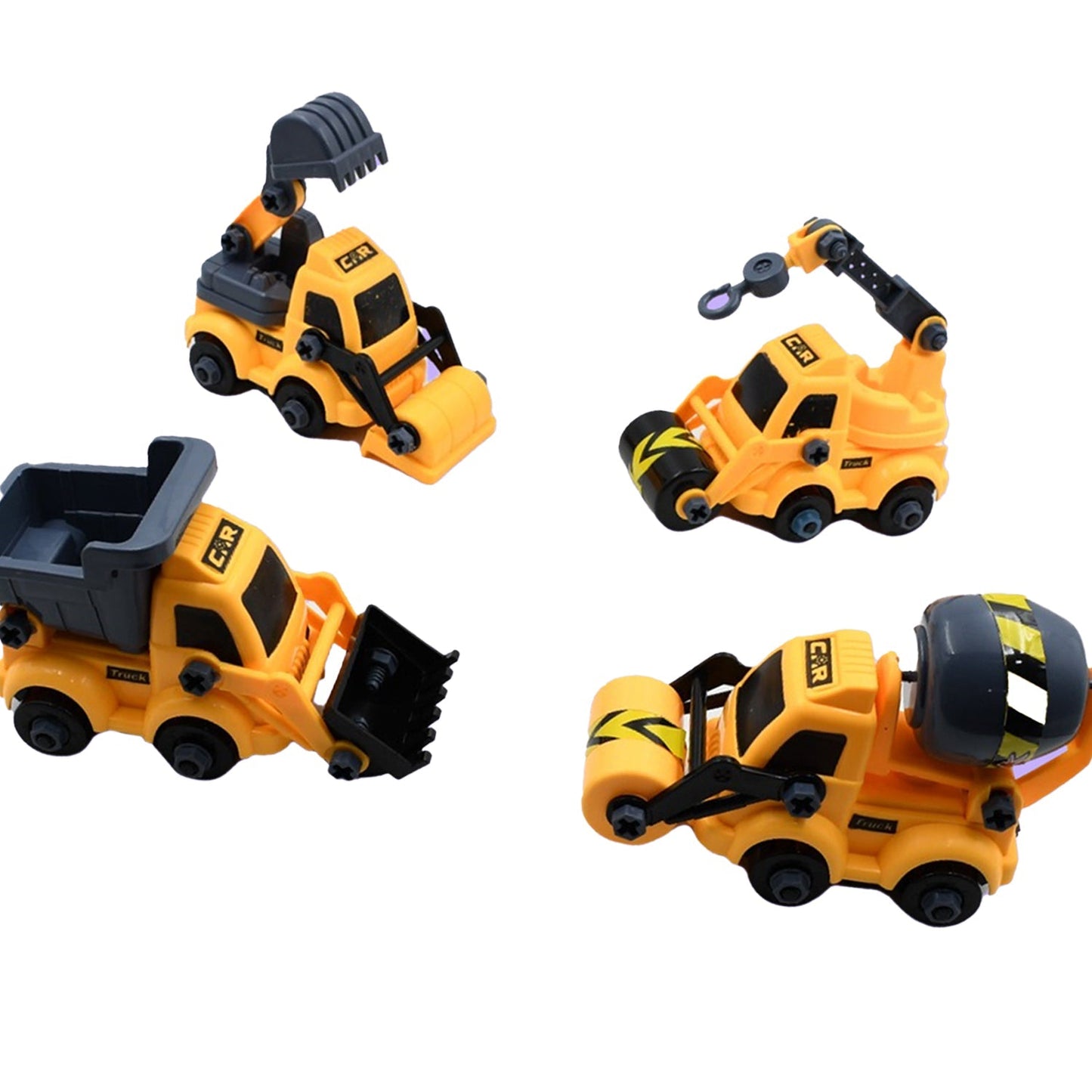 Engineering vehicles Nut Assembly Vehicle Toy, DIY Nut Assembly Vehicle Model Toy Highly Simulation Children Kids Car Model Toy Set (4 Pc Set)