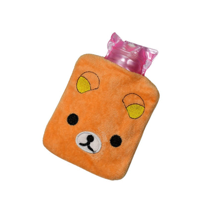 Orange Panda small Hot Water Bag with Cover for Pain Relief, Neck, Shoulder Pain and Hand, Feet Warmer, Menstrual Cramps.