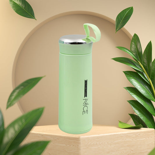 outdoor sport water bottle 400ml leak proof BPA-free for travel cold and hot water glass water bottle with daily water intake for gym and children (MOQ :-100 pc)